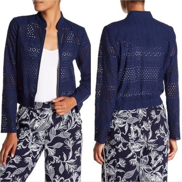 Laundry by Shelli Segal Blue Bomber Jacket